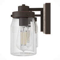Devon Park 14.75-inch 2-light Onyx Bengal and Barnwood Vanity Light with Clear Glass