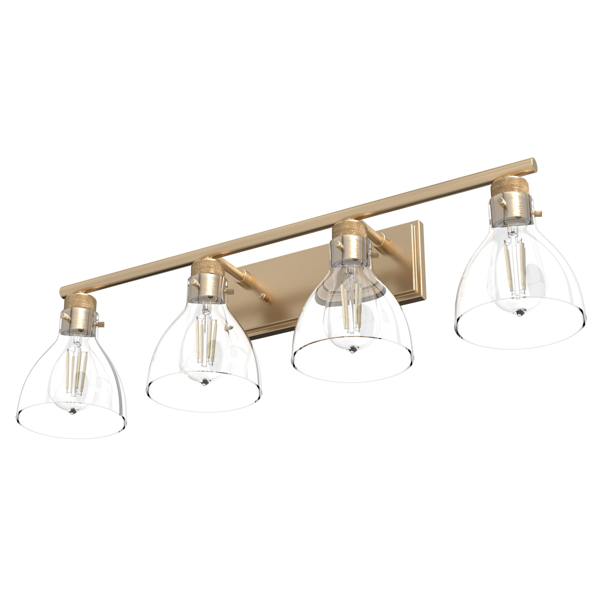 Van Nuys 32-inch 4-light Alturas Gold Vanity Light with Clear Glass