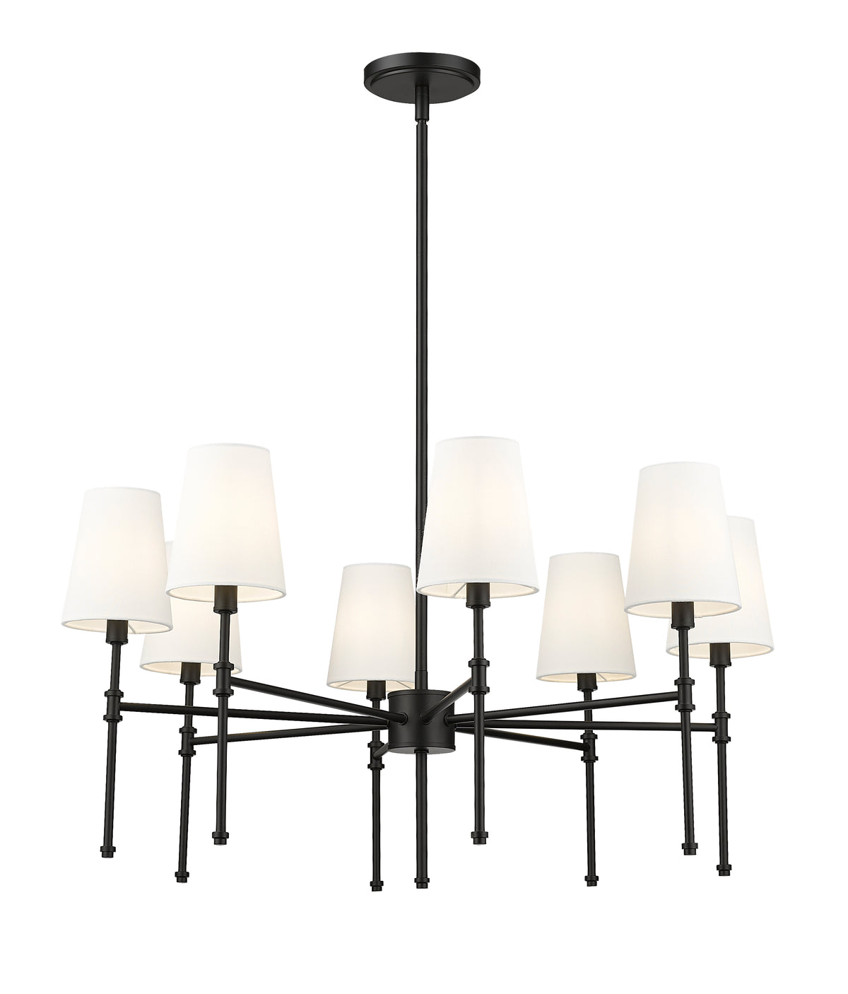 15.75'' Adorra Matte Black 8 Light Chandelier