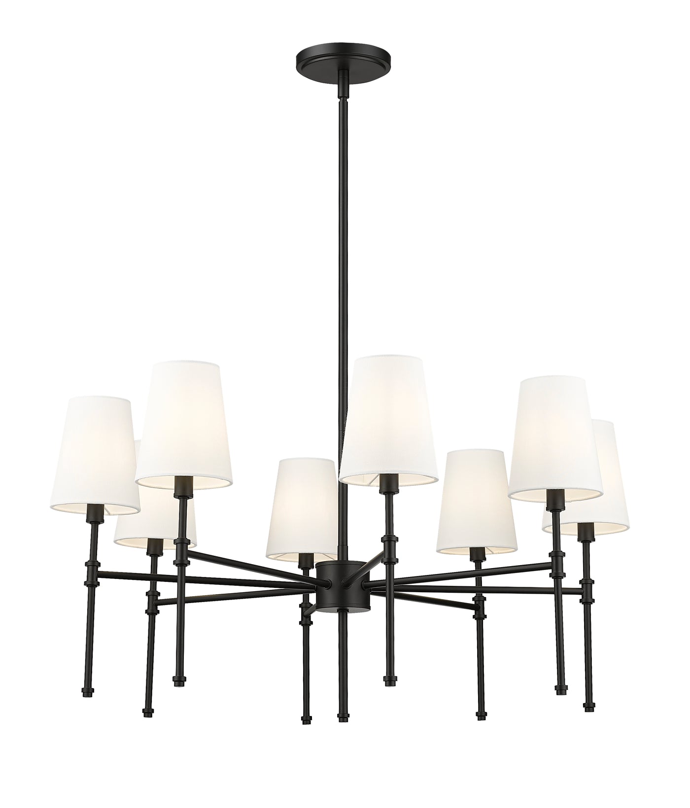 15.75'' Adorra Matte Black 8 Light Chandelier