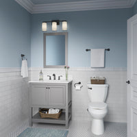 22-inch Verlana Matte Black 3-Light Etched White Glass Bathroom Vanity Light
