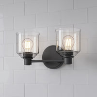 14'' Vessair Matte Black 2 Light Bath Vanity