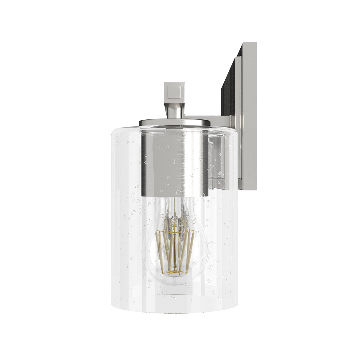 Kerrison 12-inch 4-light Brushed Nickel Vanity Light with Seeded Glass