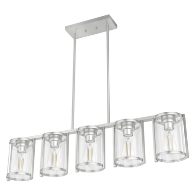 Astwood 39-inch 5-light Brushed Nickel Linear Chandelier with Clear Glass