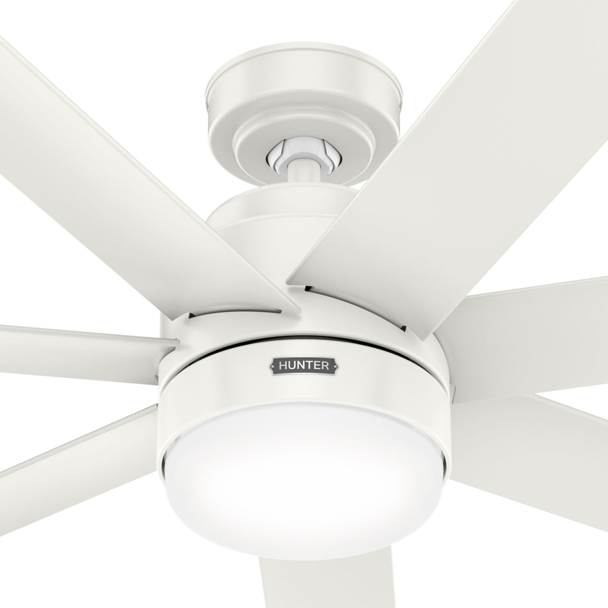 52 inch Brazos ENERGY STAR® Fresh White Damp Rated Ceiling Fan with LED Light Kit and Handheld Remote
