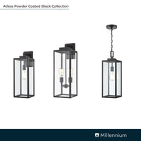 8'' Atless Powder Coated Black 2 Light Lantern