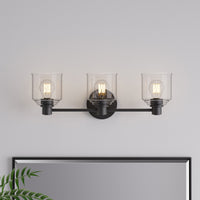22.5'' Vessair Matte Black 3 Light Bath Vanity