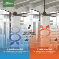 72 inch Downtown ENERGY STAR® Matte Bronze Damp Rated Ceiling Fan and Wall Control