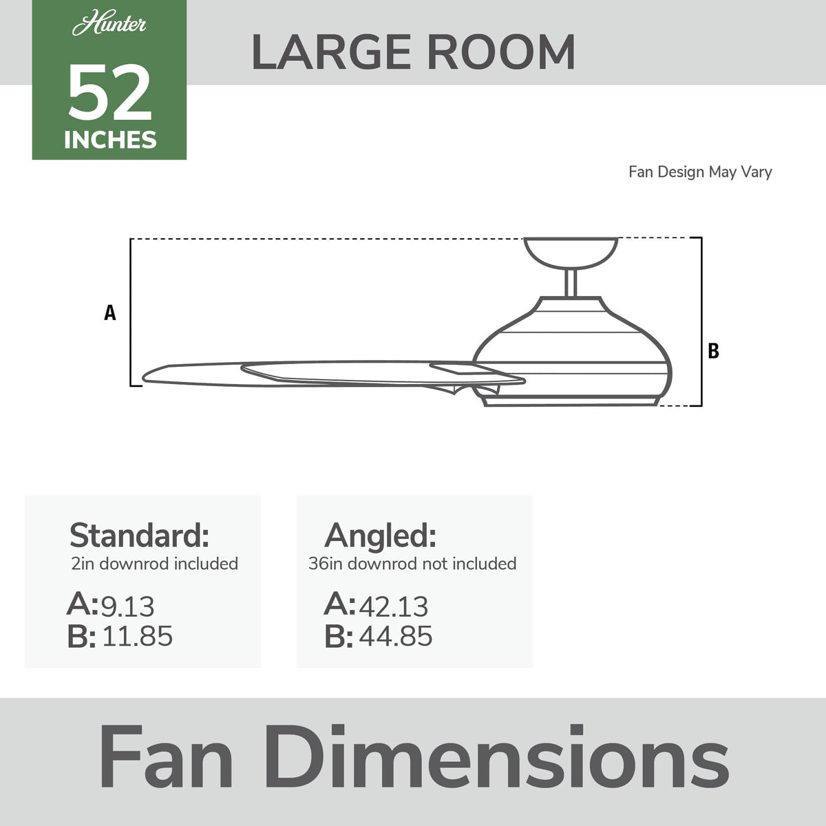 52 inch Zayden Fresh White Ceiling Fan with LED Light Kit and Handheld Remote