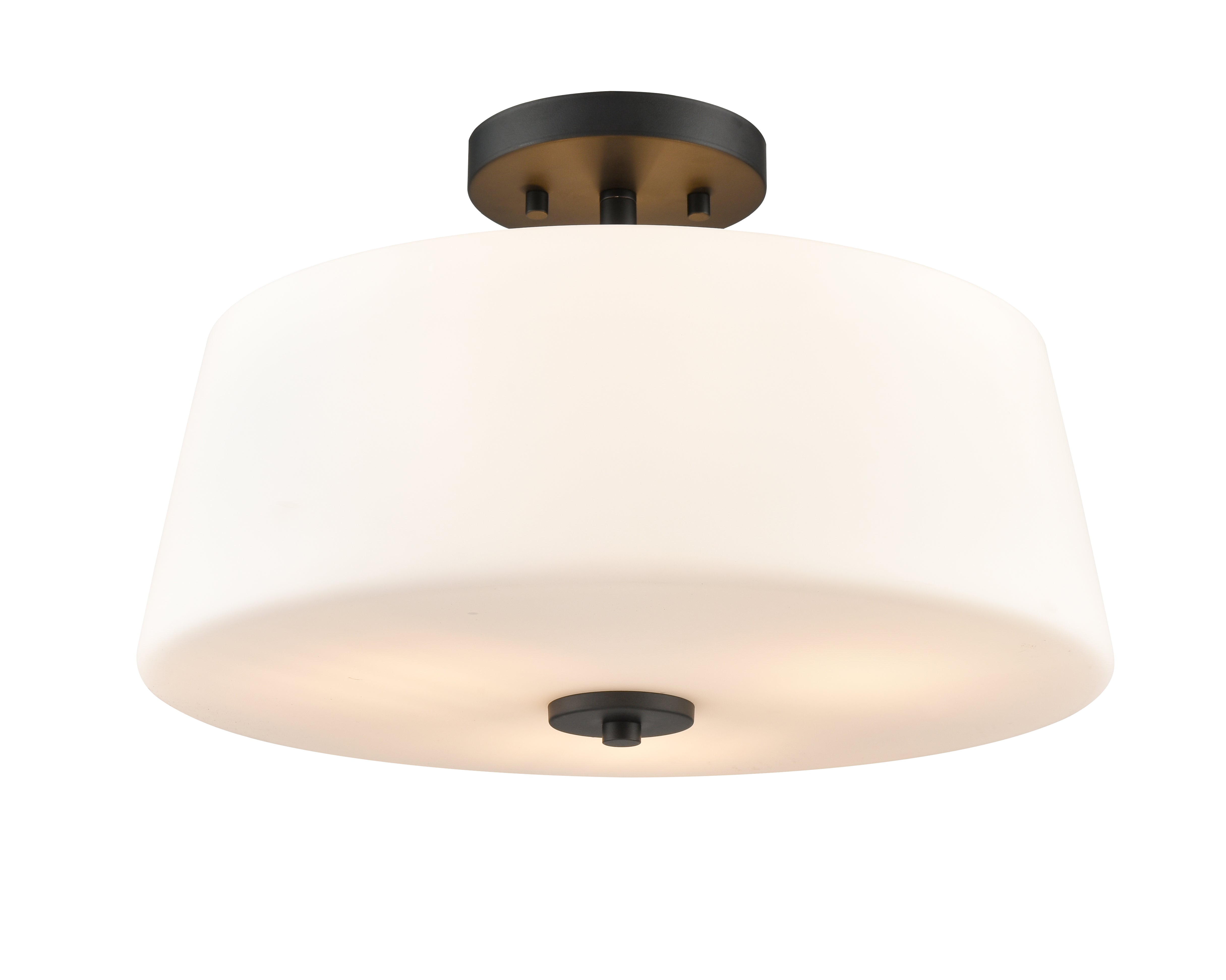 11.25'' Laphia Matte BlackEtched Opal 3 Light Semi-Flush Mount