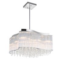 Elsa 10 Light Chrome Chandelier with Crystal Drum Shade