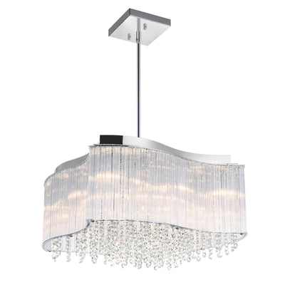 Elsa 10 Light Chrome Chandelier with Crystal Drum Shade