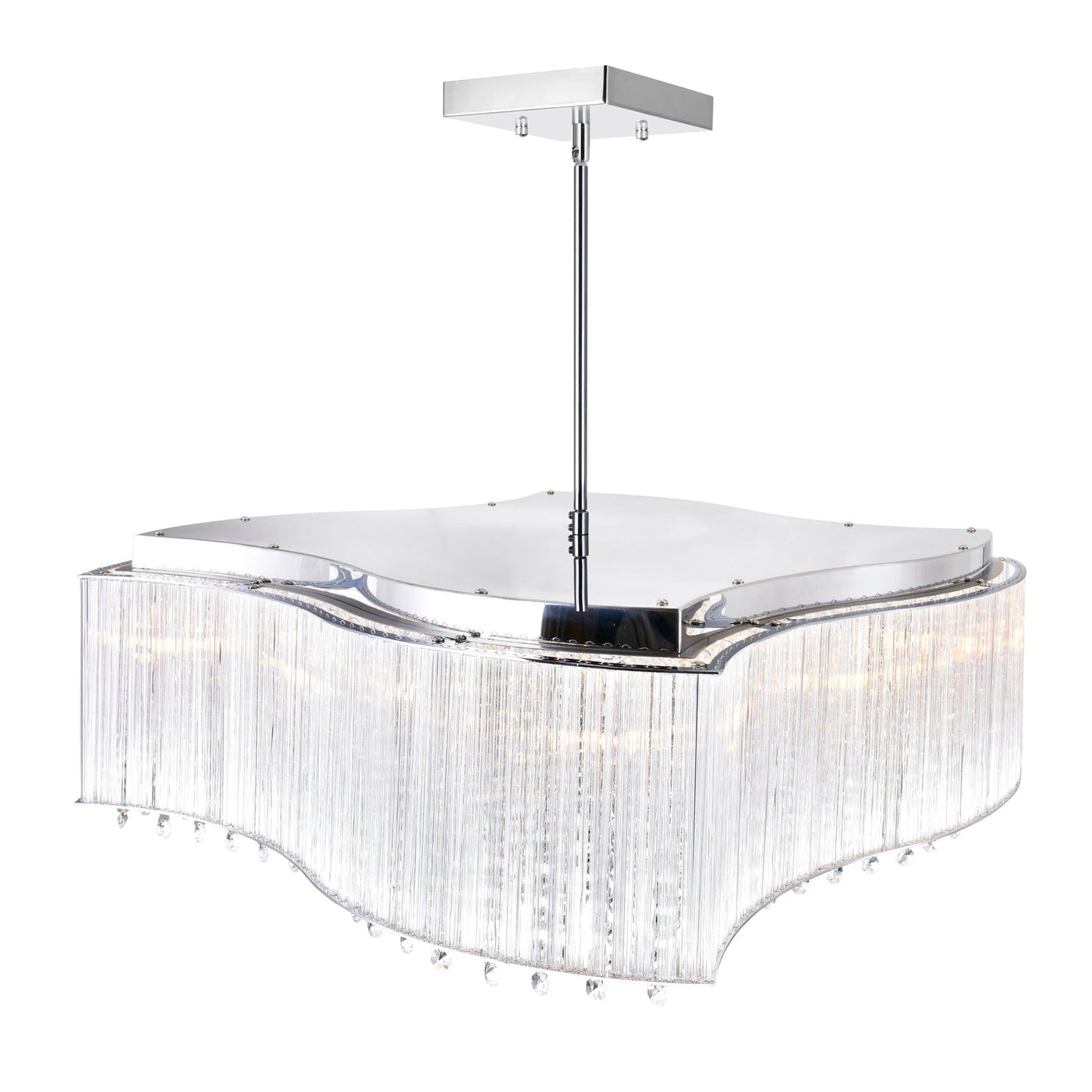 Elsa 10 Light Chrome Chandelier with Crystal Drum Shade
