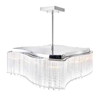 Elsa 10 Light Chrome Chandelier with Crystal Drum Shade