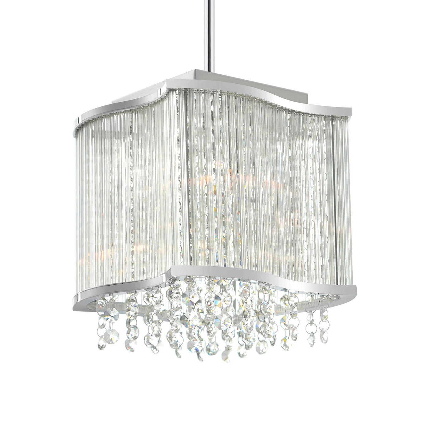 Elsa 3 Light Chrome Pendant Light 10in Drum Mini Pendant