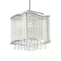 Elsa 3 Light Chrome Pendant Light 10in Drum Mini Pendant