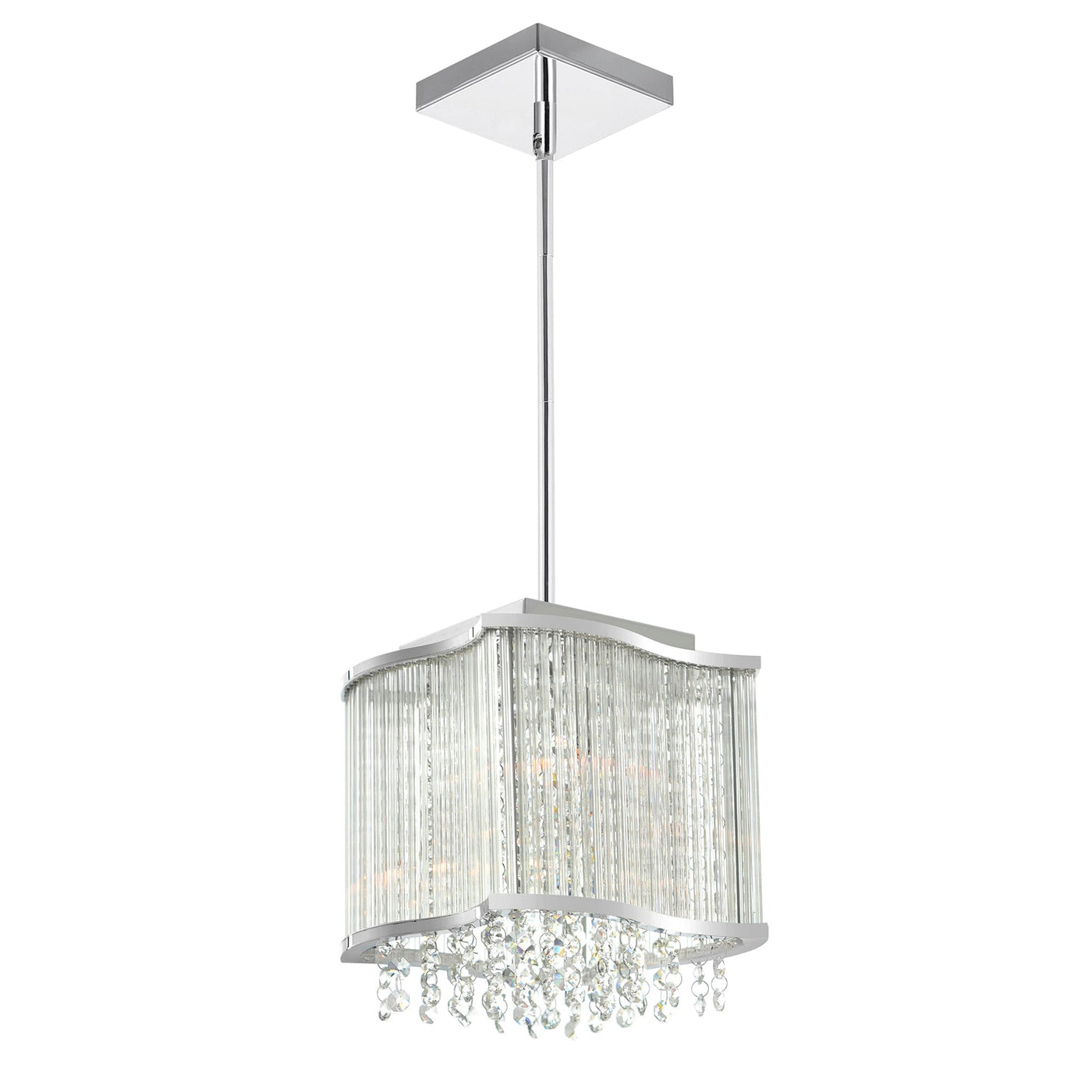 Elsa 3 Light Chrome Pendant Light 10in Drum Mini Pendant