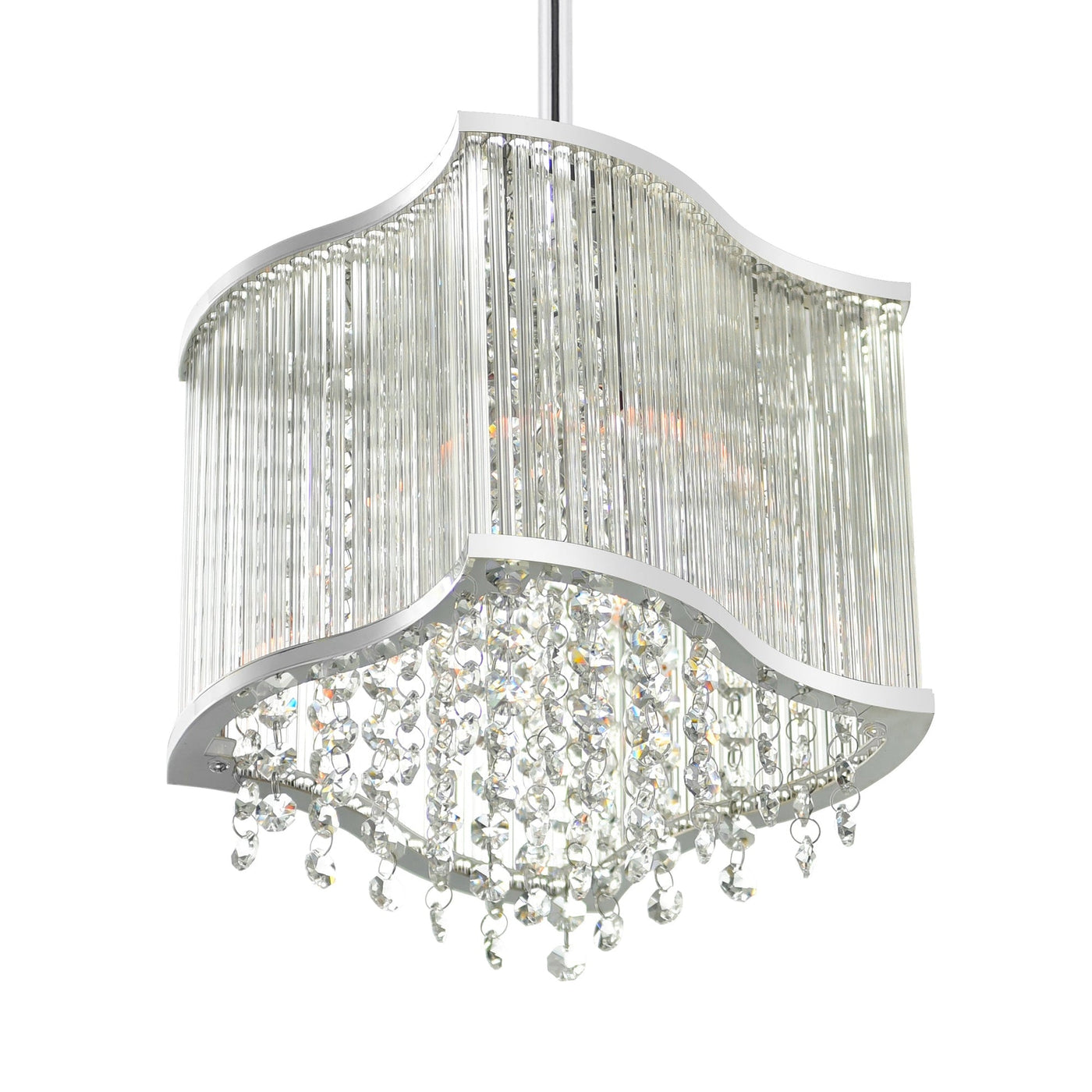 Elsa 3 Light Chrome Pendant Light 10in Drum Mini Pendant