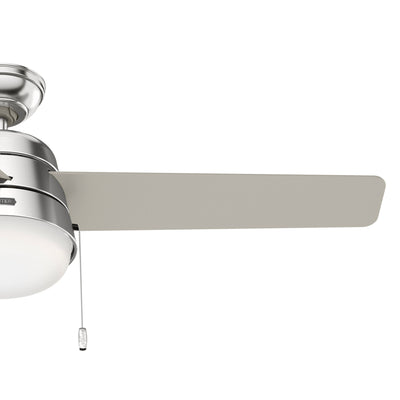 52 inch Aker Brushed Nickel Ceiling Fan with LED Light Kit and Pull Chain