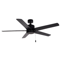 52 Inch Aldea V AC Matte Black Indoor Ceiling Fan 5-Blade Reversible