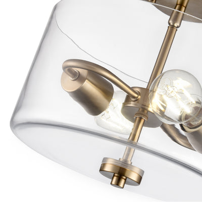 10'' Verlana Modern GoldClear 2 Light Semi-Flush Mount
