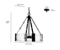 19.75'' Rezi Matte Black 3 Light Pendant