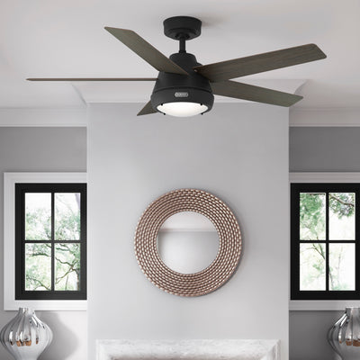 52 inch Burroughs Matte Black Ceiling Fan with LED Light Kit and Handheld Remote
