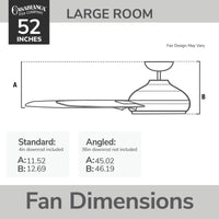 Casablanca 52 inch Coveview ENERGY STAR® Matte Bronze Damp Rated Ceiling Fan with LED Light Kit and Wall Control and Handheld Remote