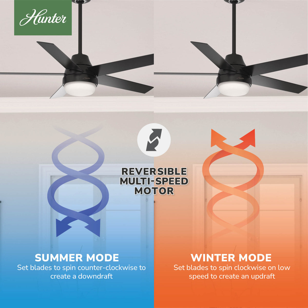 52 inch Aerodyne Wi-Fi Matte Black Ceiling Fan with LED Light Kit and Handheld Remote