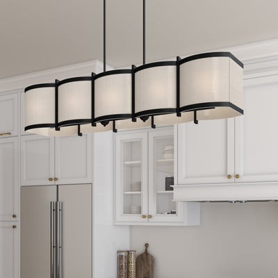 10.25'' Marlbeck Matte Black 5 Light Linear Chandelier