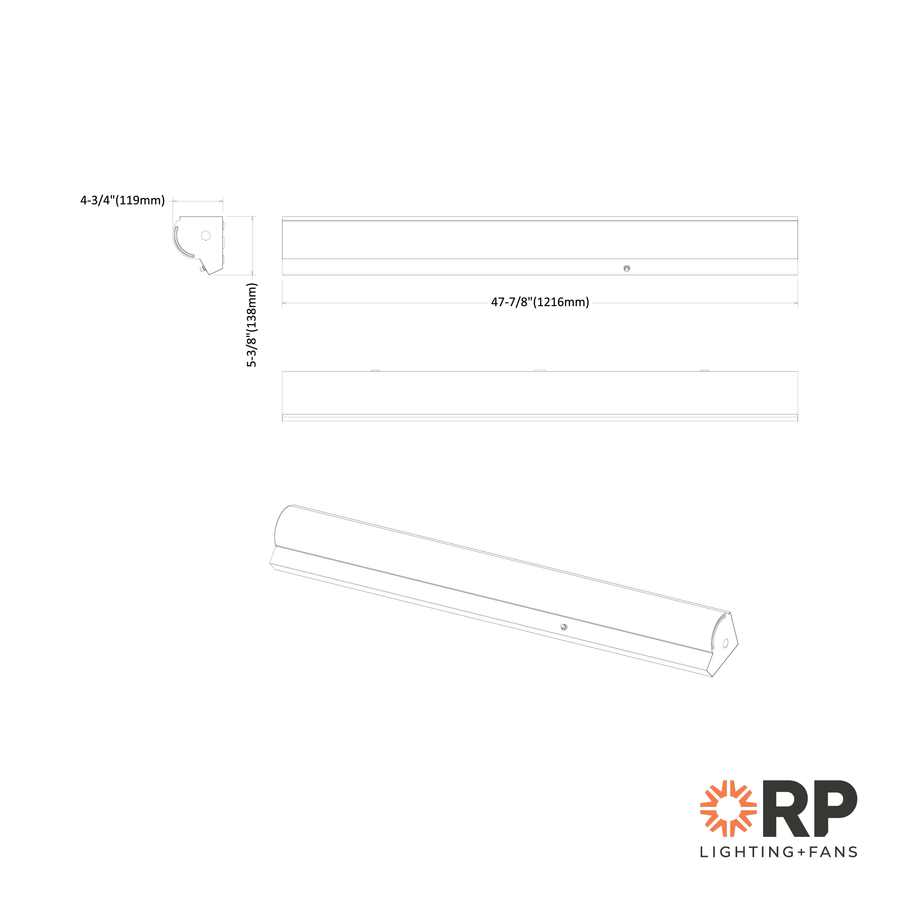 4-foot White Stairwell Light with 3-CCT Selectable White and Emergency Battery Backup