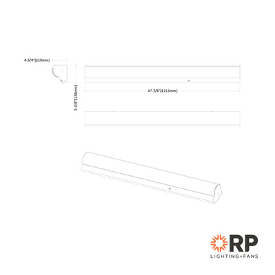 4-foot White Stairwell Light with 3-CCT Selectable White and Emergency Battery Backup