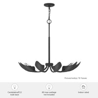 Juneway 28-inch 10-light Matte Black Chandelier with Matte Black Metal Shade