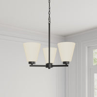 14.75'' Strayhan Matte Black 3 Light Chandelier