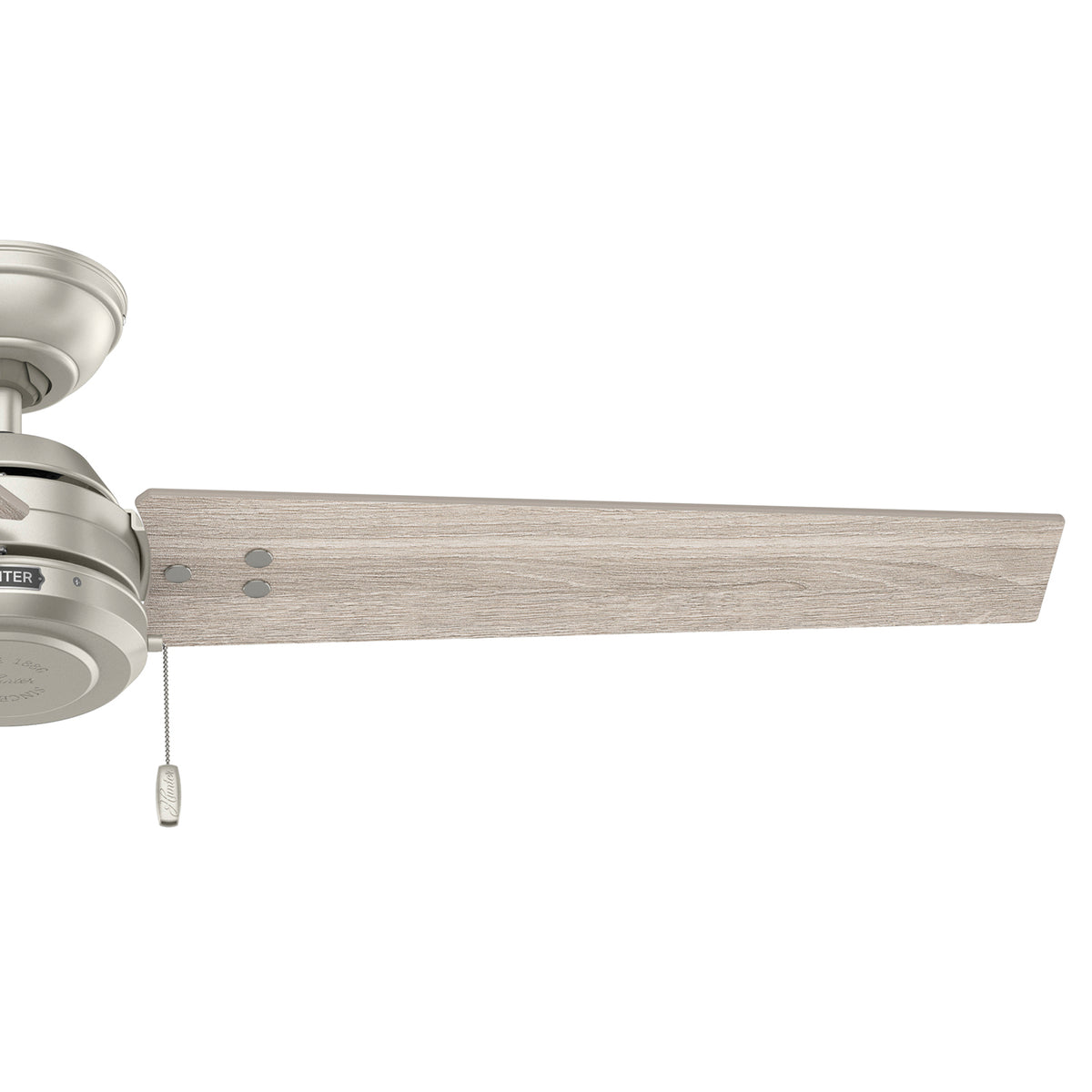 52 inch Cassius Matte Nickel Damp Rated Ceiling Fan and Pull Chain