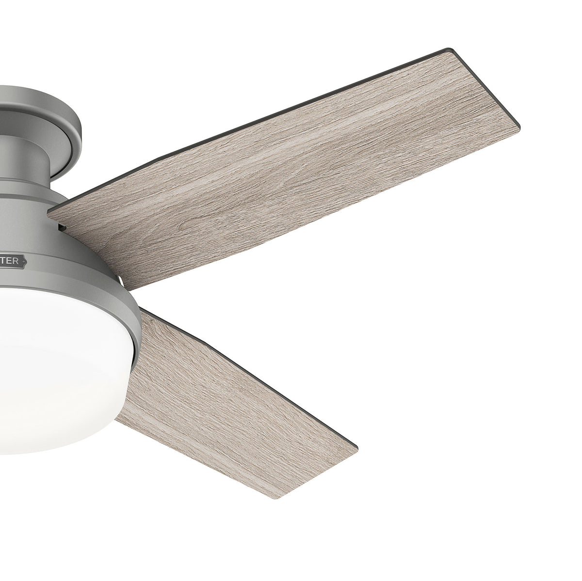 44 inch Dempsey Matte Silver Low Profile Ceiling Fan with LED Light Kit and Handheld Remote