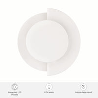 Opaline Crest 8-inch 1-light Matte White Ceramic and Luxe Gold 2500K LED Wall Sconce with Matte White Ceramic Shade
