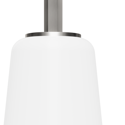 Nolita 9.25-inch 1-light Brushed Nickel Pendant with Cased White Glass