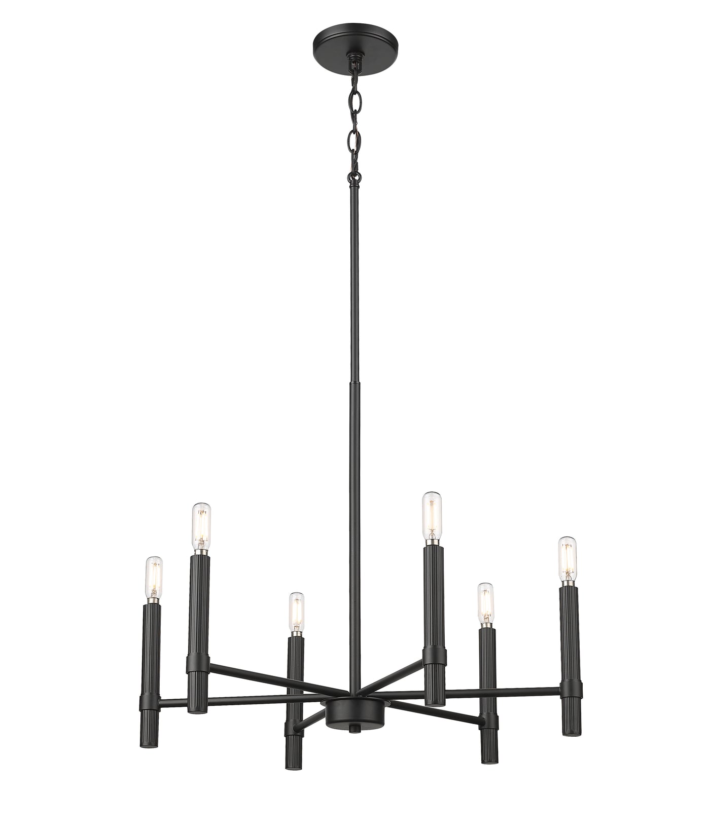 21.25'' Skyva Matte Black 6 Light Chandelier