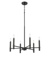 21.25'' Skyva Matte Black 6 Light Chandelier