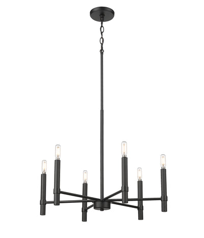 21.25'' Skyva Matte Black 6 Light Chandelier