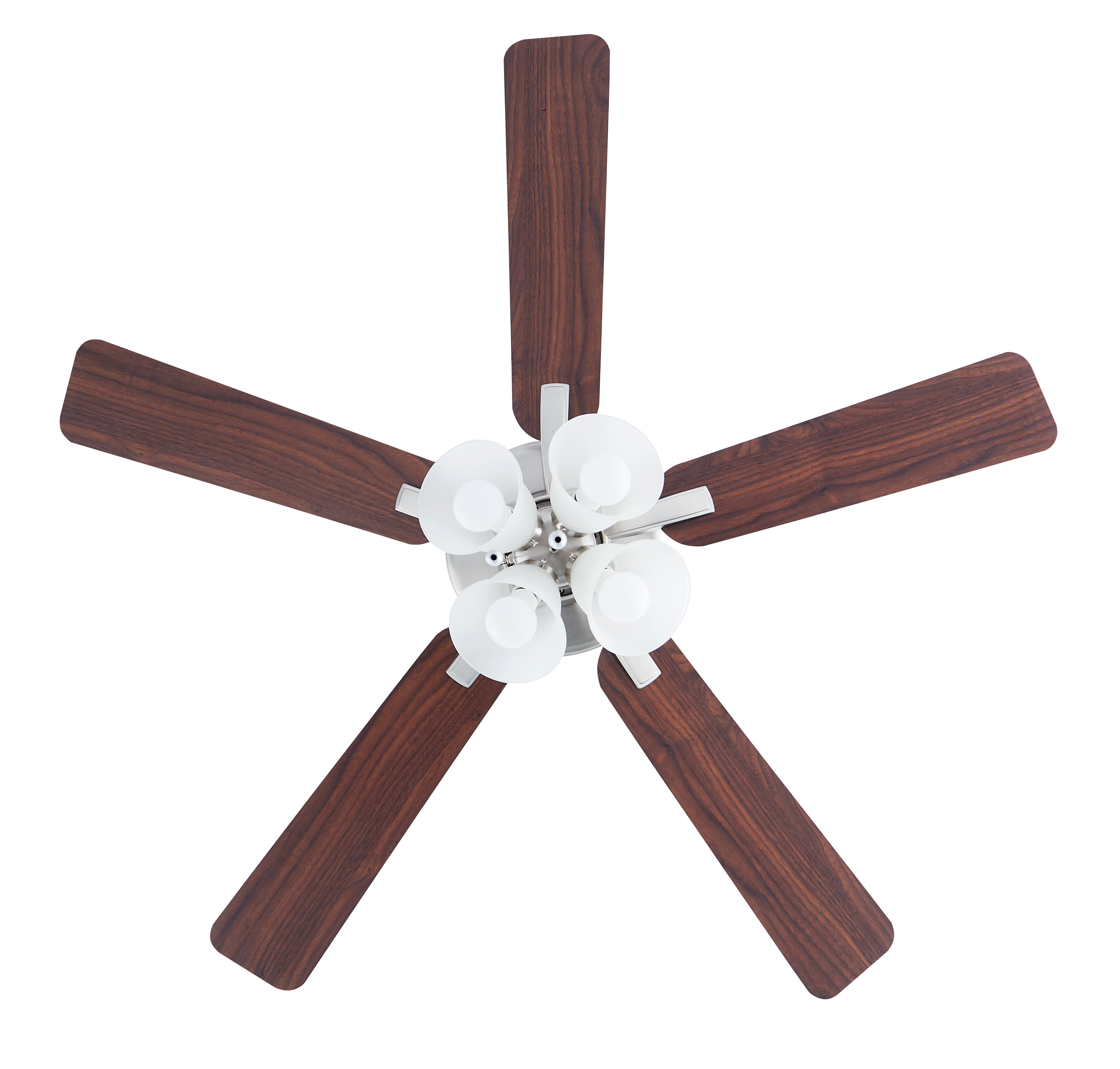 52 Inch Marisella AC Brushed Nickel Indoor Ceiling Fan 5-Blade 4 Lights Reversible