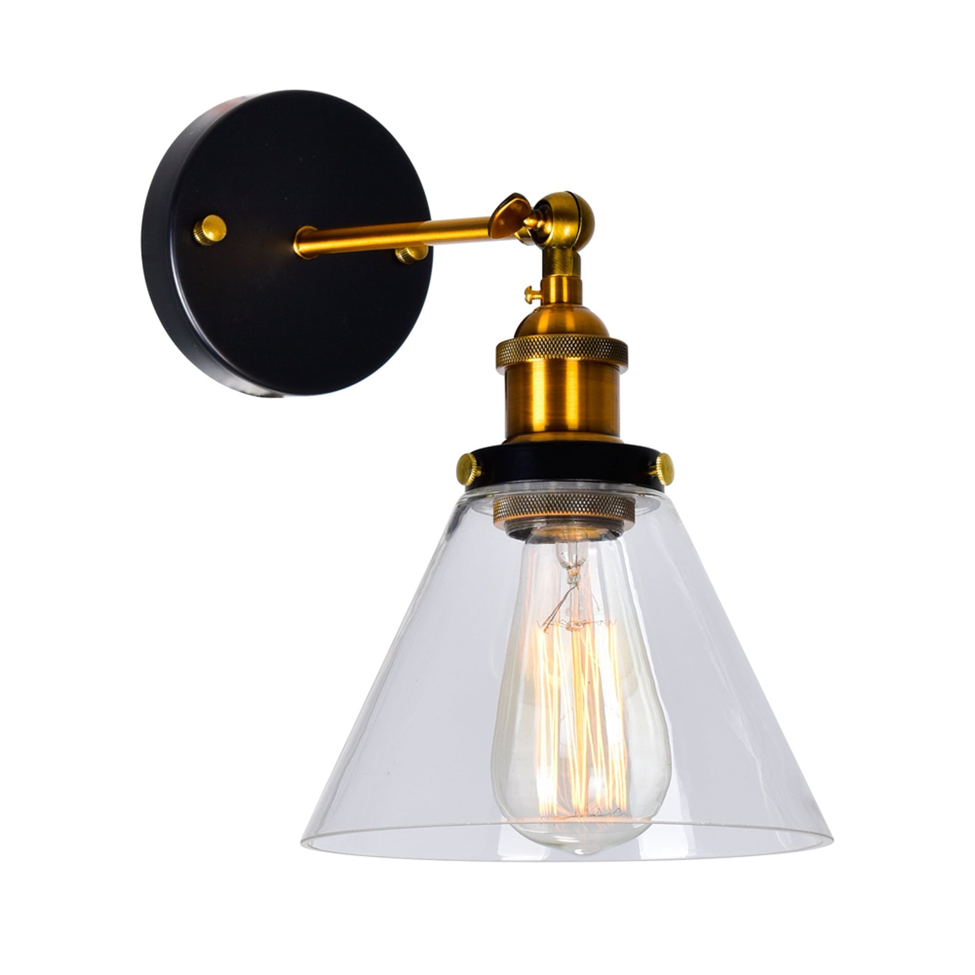Eustis 1 Light Gold Wall Sconce Black Wall Sconce