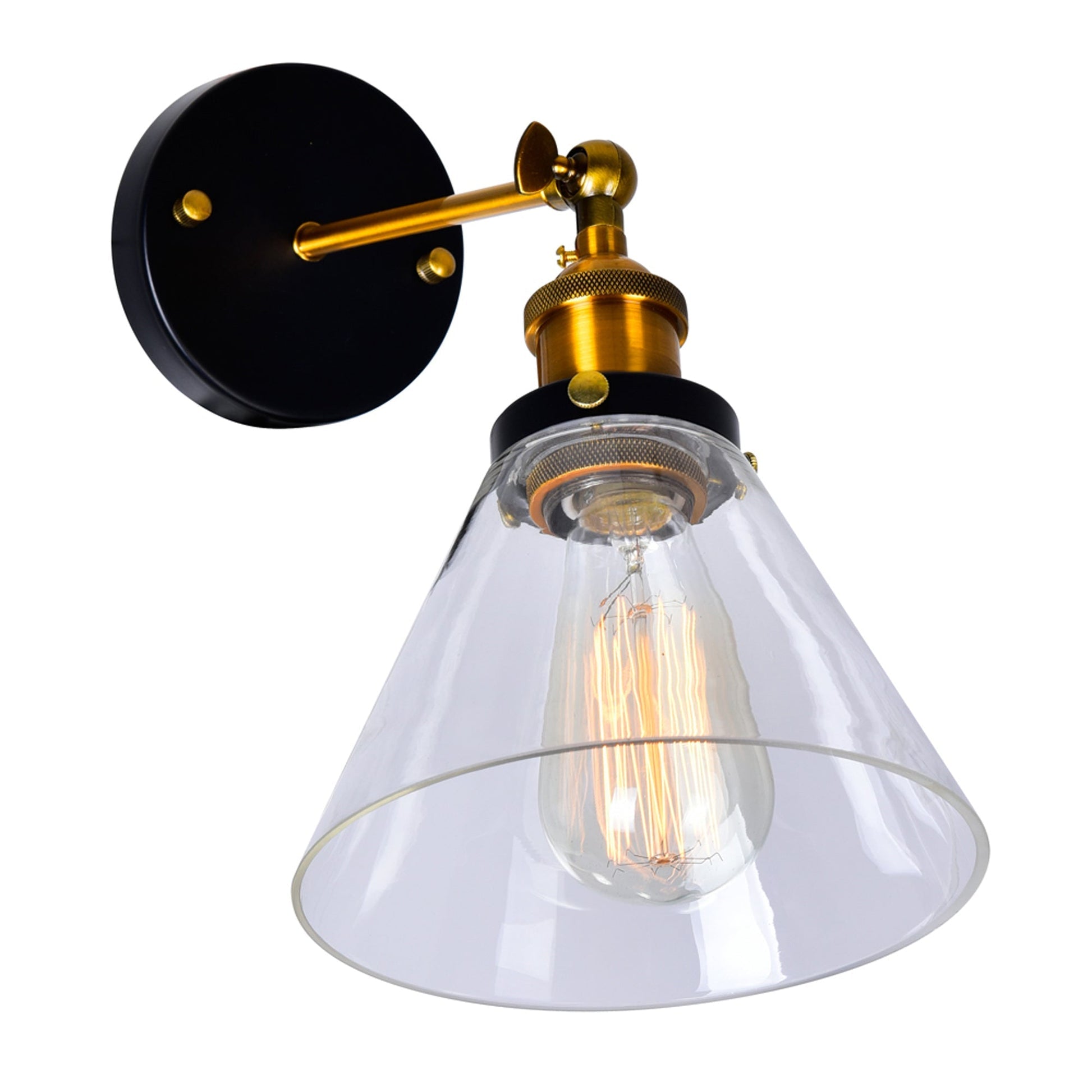 Eustis 1 Light Gold Wall Sconce Black Wall Sconce