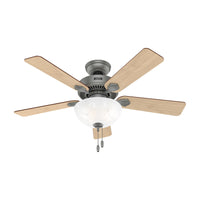 44 inch Swanson ENERGY STAR® Matte Silver Ceiling Fan with LED Light Kit and Pull Chain