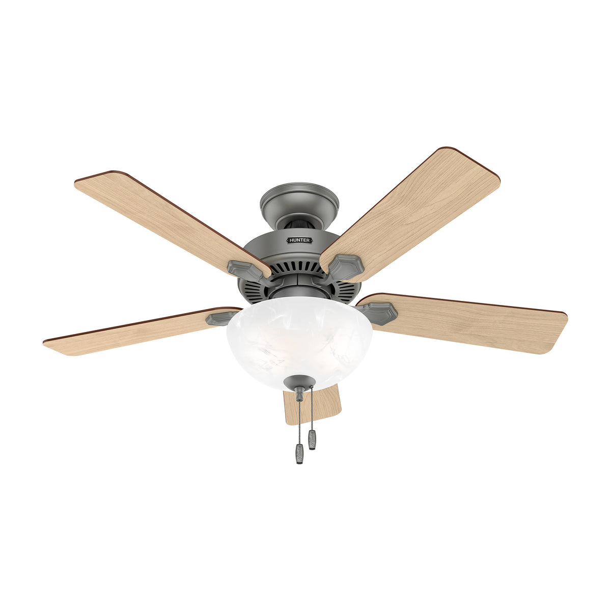 44 inch Swanson ENERGY STAR® Matte Silver Ceiling Fan with LED Light Kit and Pull Chain