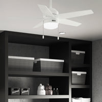 44 inch Bardot Fresh White Ceiling Fan with LED Light Kit and Pull Chain