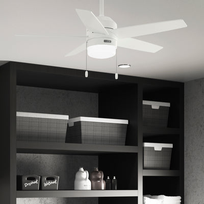 44 inch Bardot Fresh White Ceiling Fan with LED Light Kit and Pull Chain