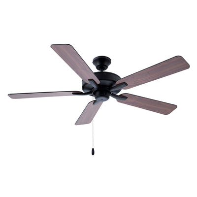 52 Inch Coltstaff AC Matte Black Indoor Ceiling Fan 5-Blade Reversible