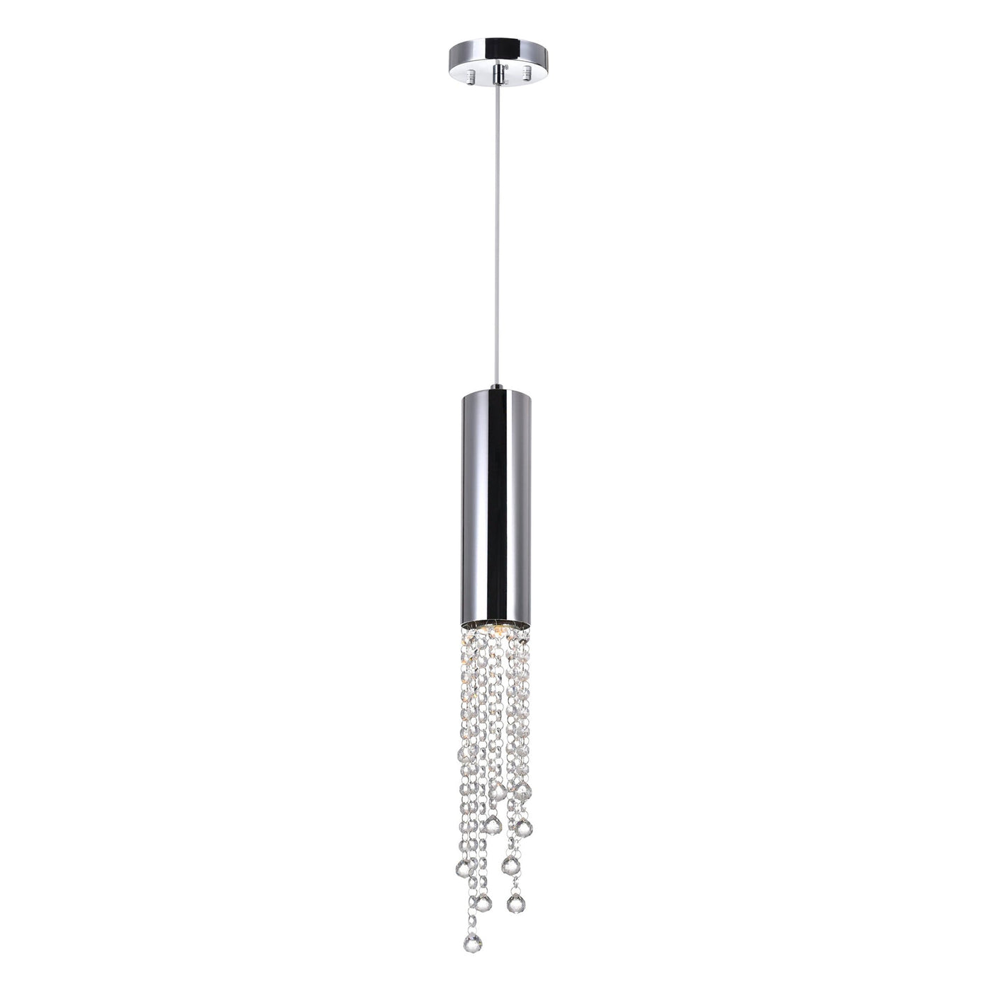 Extended 1 Light 5in Chrome Mini Pendant
